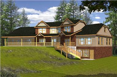 4-Bedroom, 4256 Sq Ft Country Home Plan - 132-1556 - Main Exterior