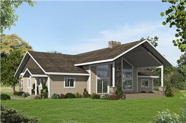 3-Bedroom, 2324 Sq Ft Country House Plan - 132-1616 - Front Exterior