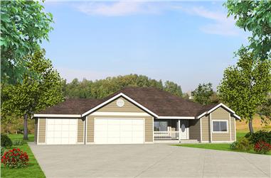 3-Bedroom, 1804 Sq Ft Ranch House Plan - 132-1619 - Front Exterior