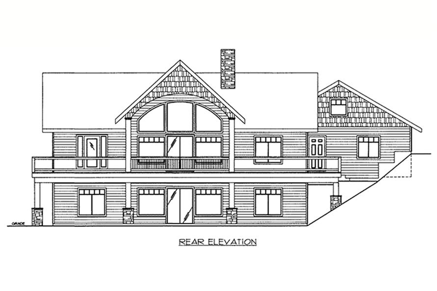 Home Plan Rear Elevation of this 2-Bedroom,3206 Sq Ft Plan -132-1649