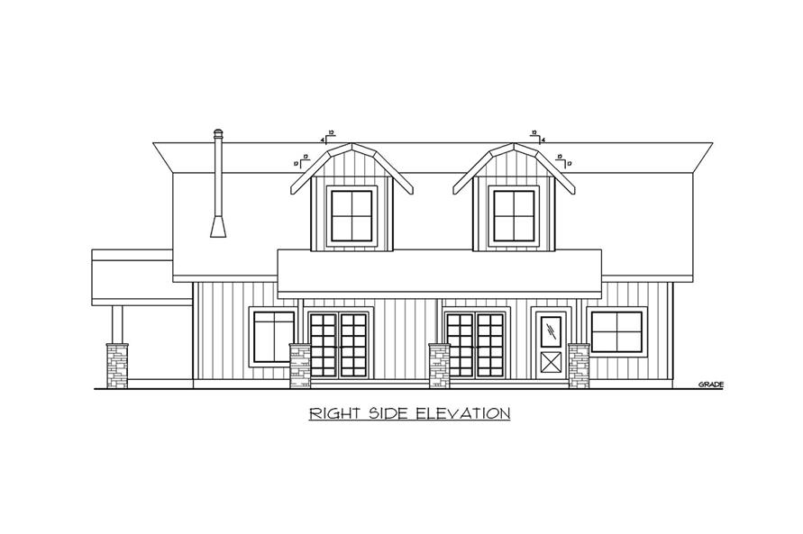 Home Plan Right Elevation of this 5-Bedroom,2875 Sq Ft Plan -132-1656