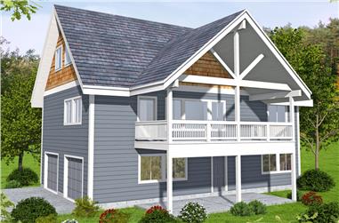 2-Bedroom, 2275 Sq Ft Log Cabin House Plan - 132-1674 - Front Exterior