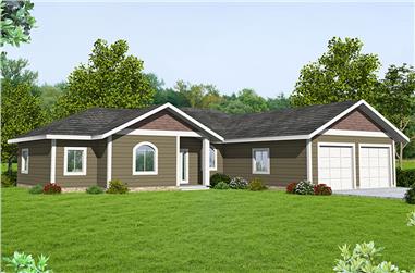 3-Bedroom, 1575 Sq Ft Cottage Home Plan - 132-1690 - Main Exterior
