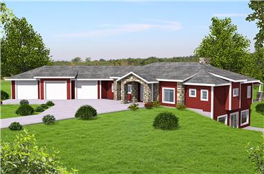 3-Bedroom, 3702 Sq Ft Country Home Plan - 132-1692 - Main Exterior