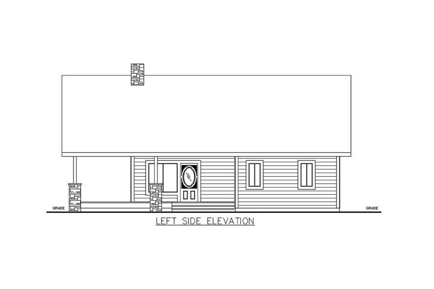 Home Plan Left Elevation of this 2-Bedroom,1176 Sq Ft Plan -132-1697