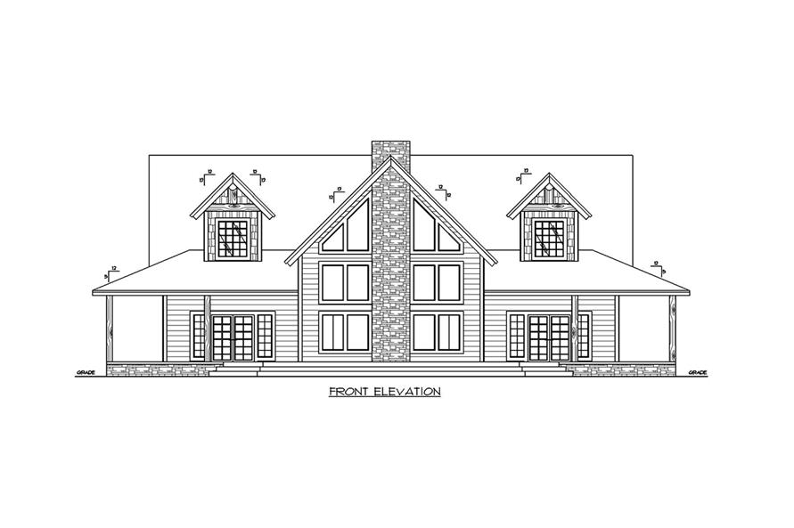 132-1703: Home Plan Front Elevation