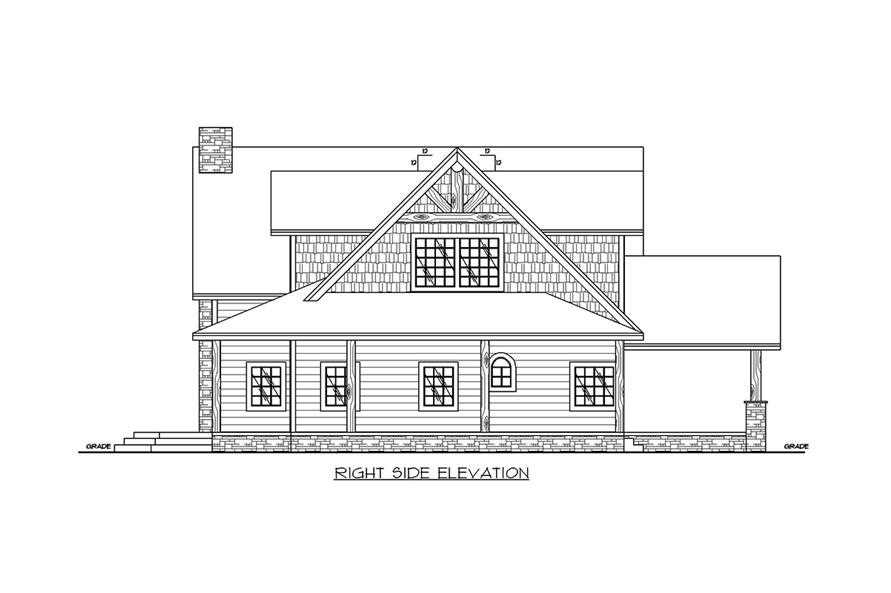 Home Plan Right Elevation of this 3-Bedroom,3967 Sq Ft Plan -132-1703