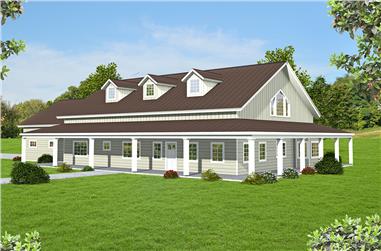 3-Bedroom, 3174 Sq Ft Ranch House Plan - 132-1706 - Front Exterior