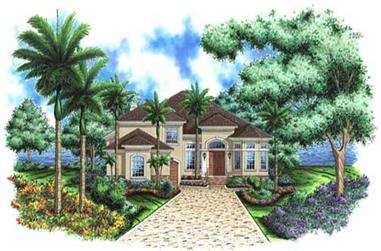 3-Bedroom, 3281 Sq Ft Florida Style Home Plan - 133-1016 - Main Exterior