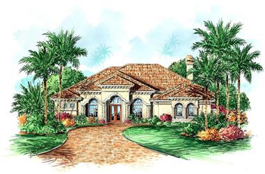 3-Bedroom, 3250 Sq Ft Luxury House Plan - 133-1018 - Front Exterior