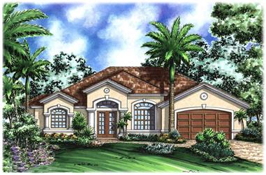3-Bedroom, 2208 Sq Ft Florida Style House Plan - 133-1021 - Front Exterior