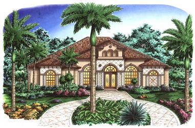 4-Bedroom, 3357 Sq Ft Florida Style House Plan - 133-1056 - Front Exterior