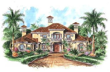 5-Bedroom, 6924 Sq Ft Luxury House Plan - 133-1059 - Front Exterior