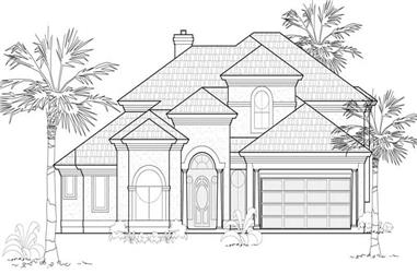 4-Bedroom, 4004 Sq Ft Mediterranean House Plan - 134-1003 - Front Exterior