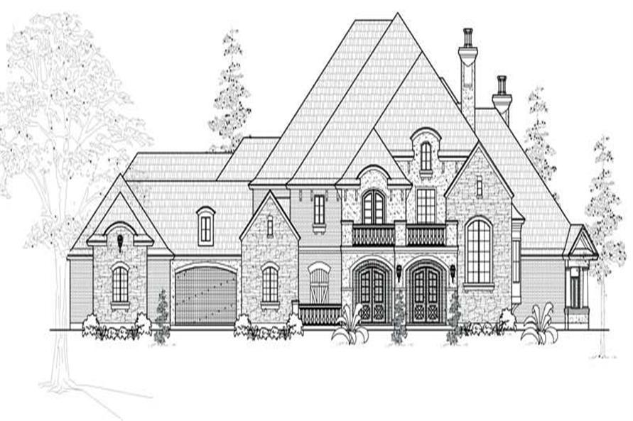 Home Plan Front Elevation of this 4-Bedroom,6634 Sq Ft Plan -134-1027