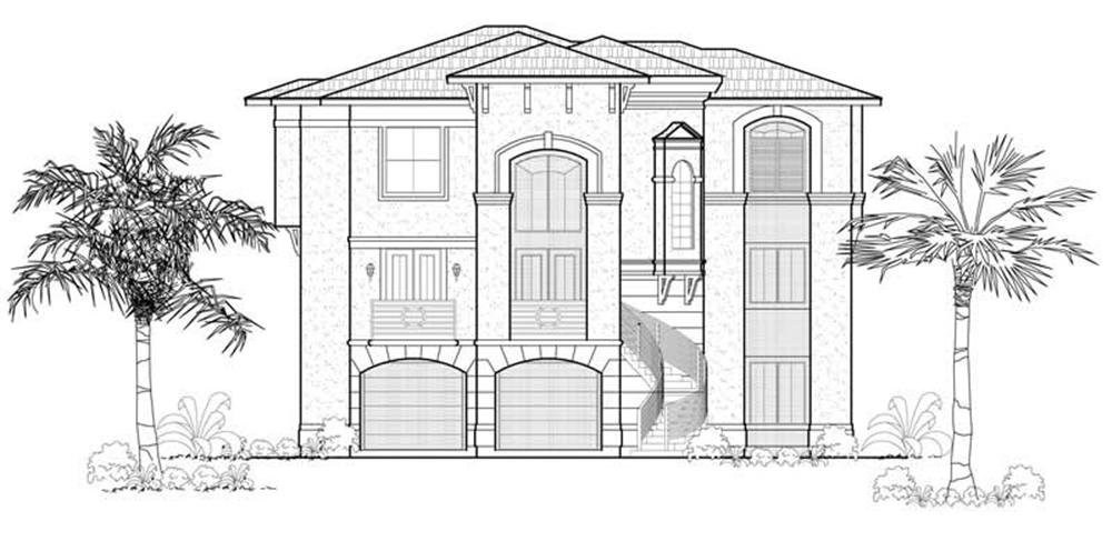 Front elevation of Mediterranean home (ThePlanCollection: House Plan #134-1043)
