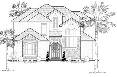 3-Bedroom, 4175 Sq Ft Mediterranean Home Plan - 134-1066 - Main Exterior