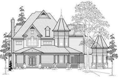 4-Bedroom, 5363 Sq Ft Colonial Home Plan - 134-1086 - Main Exterior