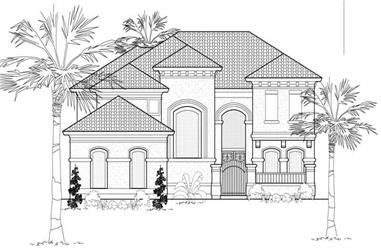 4-Bedroom, 4474 Sq Ft Mediterranean Home Plan - 134-1112 - Main Exterior