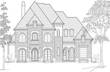 4-Bedroom, 4295 Sq Ft European House Plan - 134-1116 - Front Exterior