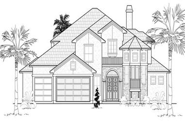 4-Bedroom, 4270 Sq Ft Mediterranean House Plan - 134-1173 - Front Exterior