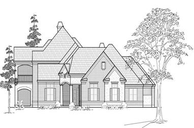 4-Bedroom, 4429 Sq Ft Luxury House Plan - 134-1182 - Front Exterior