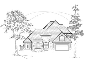 4-Bedroom, 4496 Sq Ft Luxury House Plan - 134-1185 - Front Exterior