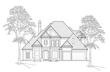 4-Bedroom, 4075 Sq Ft European House Plan - 134-1195 - Front Exterior