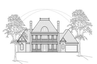 5-Bedroom, 4156 Sq Ft Colonial Home Plan - 134-1199 - Main Exterior