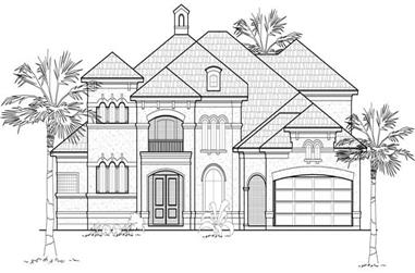 4-Bedroom, 4163 Sq Ft Mediterranean Home Plan - 134-1202 - Main Exterior