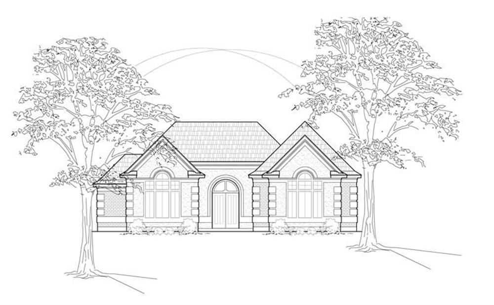 Front elevation of Florida Style home (ThePlanCollection: House Plan #134-1244)