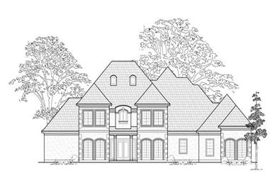 4-Bedroom, 4724 Sq Ft Luxury House Plan - 134-1354 - Front Exterior