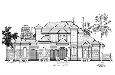 5-Bedroom, 8542 Sq Ft Luxury House Plan - 134-1363 - Front Exterior