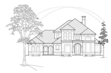 4-Bedroom, 4117 Sq Ft Luxury House Plan - 134-1388 - Front Exterior