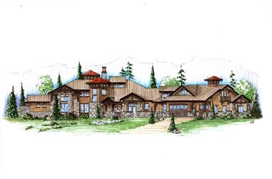 6-Bedroom, 5683 Sq Ft Country Home Plan - 135-1037 - Main Exterior
