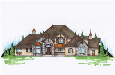 7-Bedroom, 4240 Sq Ft Luxury House Plan - 135-1061 - Front Exterior