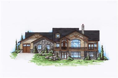 4-Bedroom, 2334 Sq Ft Rustic House Plan - 135-1115 - Front Exterior