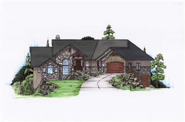 2-4-Bedroom, 2282 Sq Ft Rustic House Plan - 135-1122 - Front Exterior