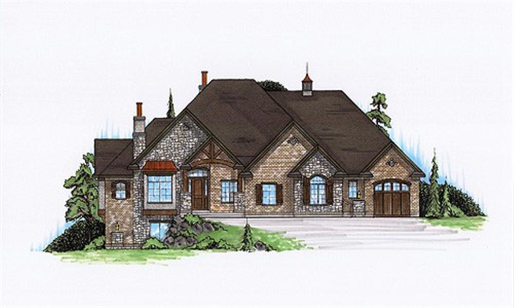 Front elevation of Rustic home (ThePlanCollection: House Plan #135-1126)