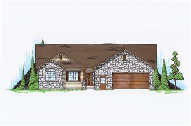 6-Bedroom, 1821 Sq Ft Ranch House Plan - 135-1133 - Front Exterior