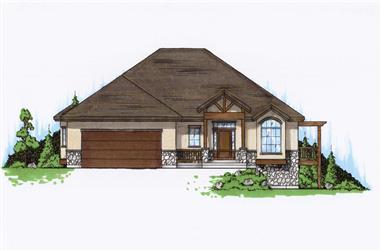 1-Bedroom, 1867 Sq Ft Country House Plan - 135-1164 - Front Exterior