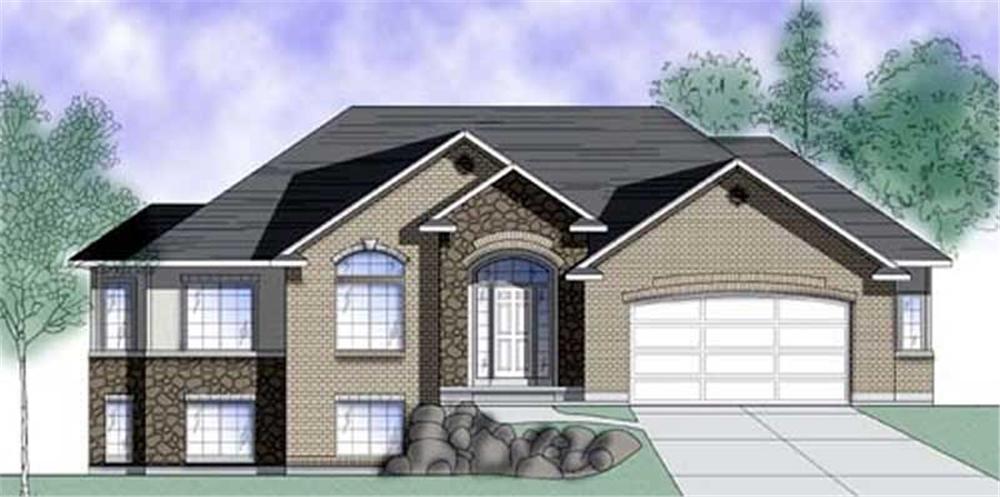 Front elevation of European home (ThePlanCollection: House Plan #135-1261)