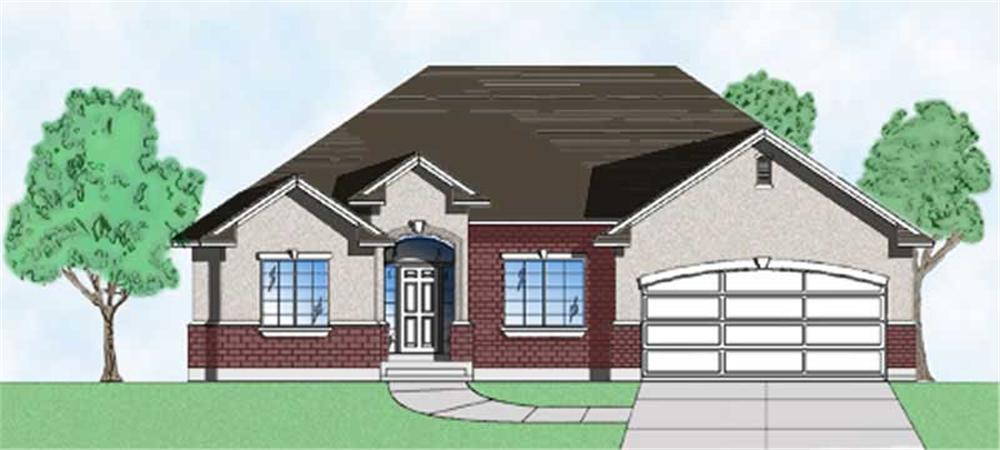 Front elevation of European home (ThePlanCollection: House Plan #135-1263)