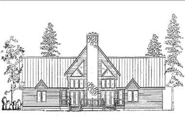 1-Bedroom, 1860 Sq Ft Log Cabin House Plan - 135-1275 - Front Exterior