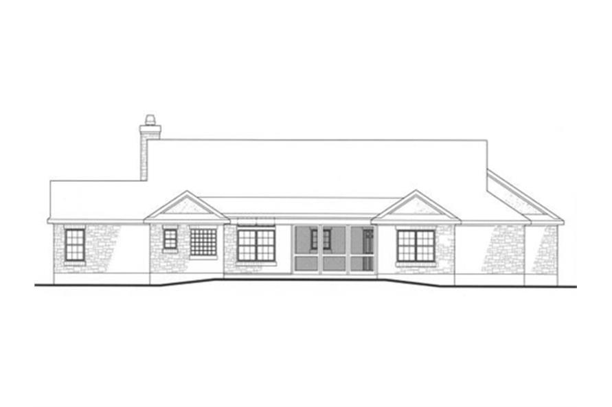 Home Plan Rear Elevation of this 4-Bedroom,2184 Sq Ft Plan -136-1000