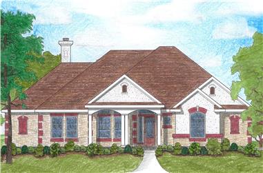 4-Bedroom, 2115 Sq Ft French House Plan - 136-1015 - Front Exterior