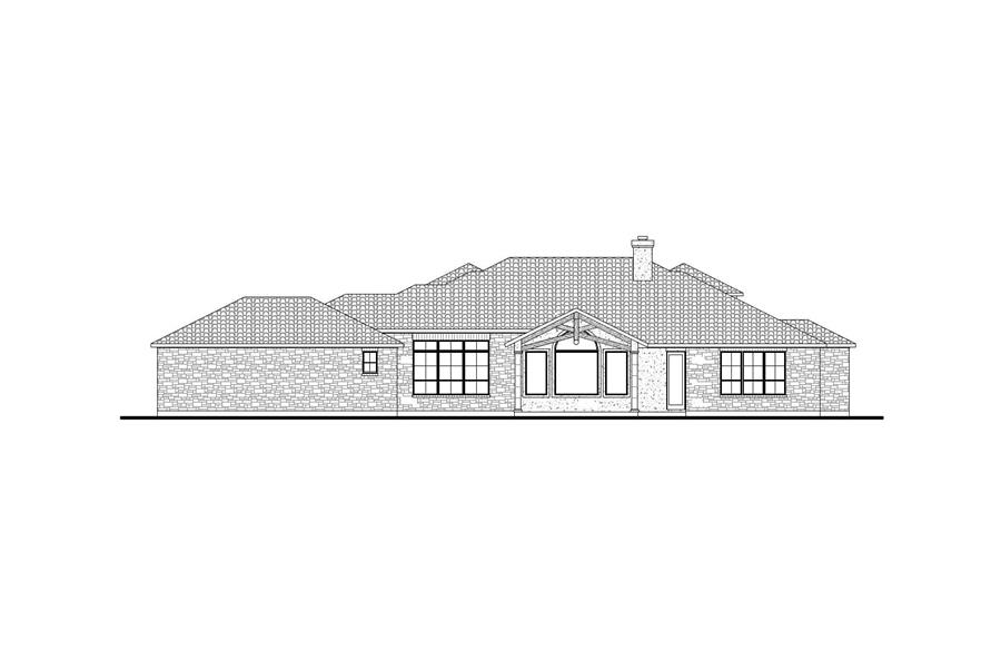 Home Plan Rear Elevation of this 3-Bedroom,2504 Sq Ft Plan -136-1031