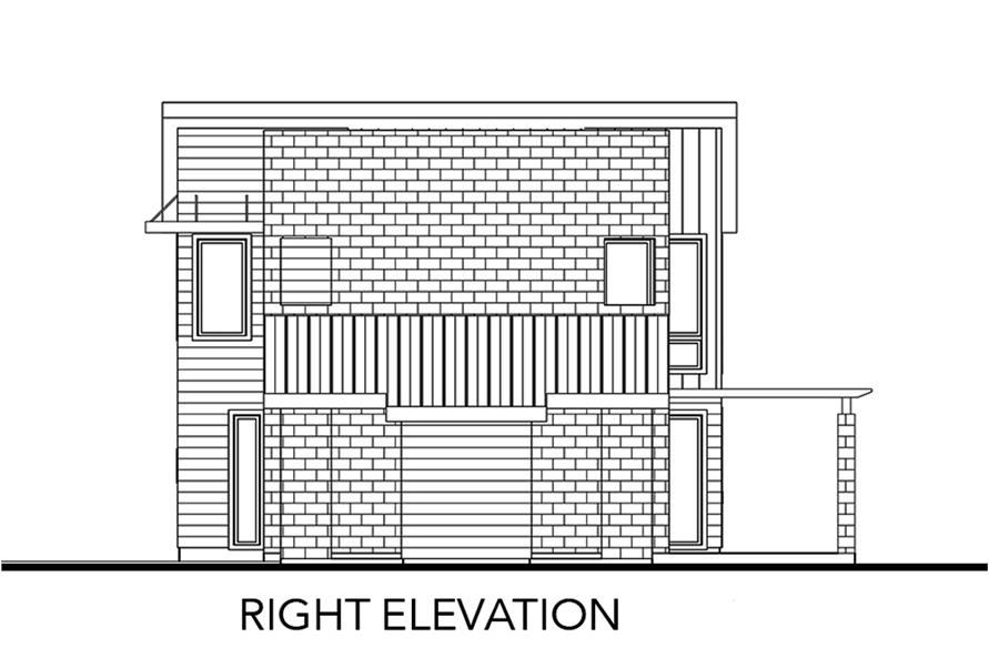 Home Plan Right Elevation of this 2-Bedroom,1227 Sq Ft Plan -136-1032