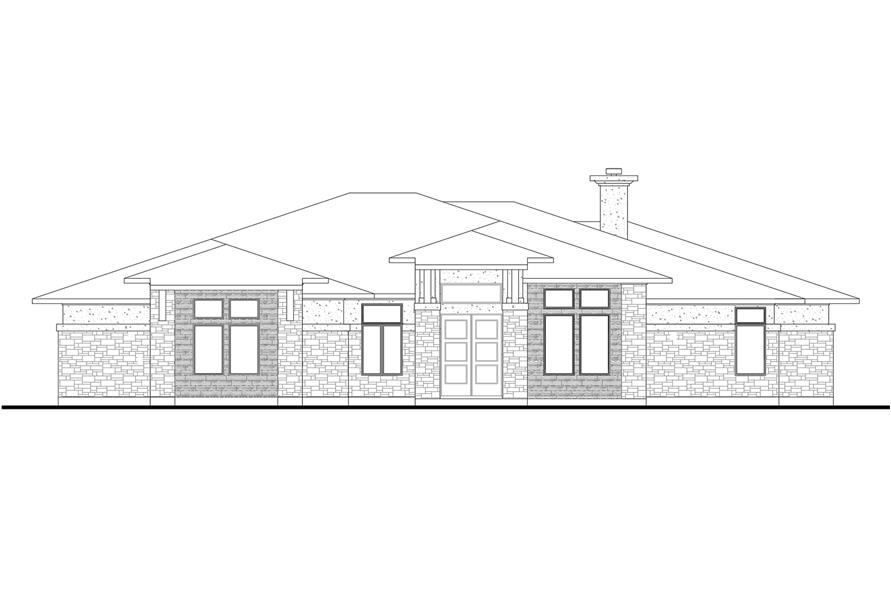 Home Plan Front Elevation of this 5-Bedroom,3322 Sq Ft Plan -136-1033