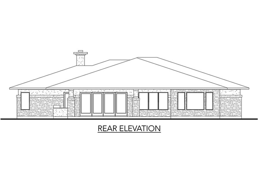 136-1033: Home Plan Rear Elevation